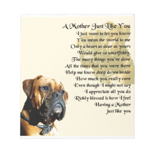 Mutter Gedicht - Boxer Dog Design Notizblock
