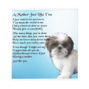 Mutter-Gedicht - Entwurf Shih Tzu Notizblock