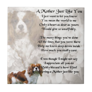 Mutter-Gedicht - Königcharles Spaniel-Entwurf Fliese