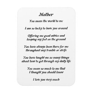 Mutter-Gedicht-Magnet Magnet