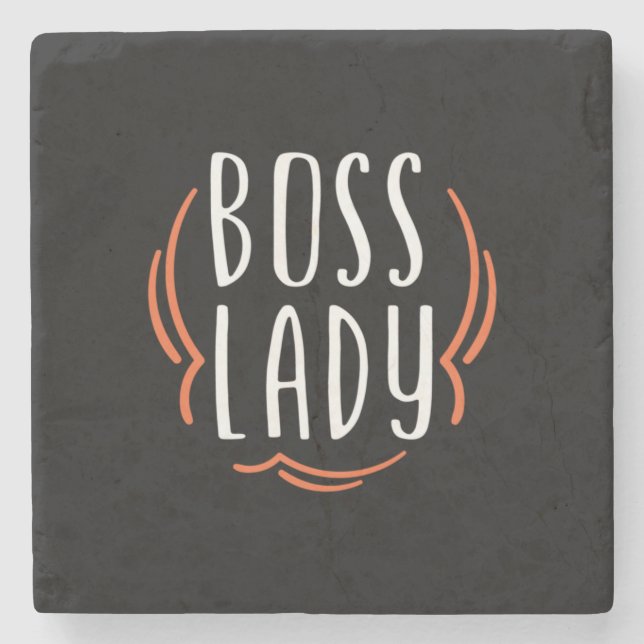 Mutter Geschenk Boss Lady Steinuntersetzer (Vorderseite)