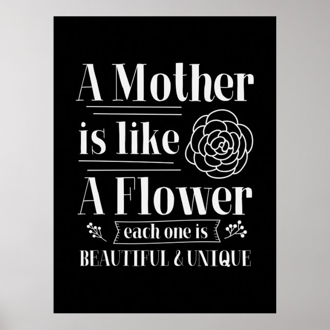 Mutter Geschenk eine Mutter ist wie eine Blume Poster (Vorne)