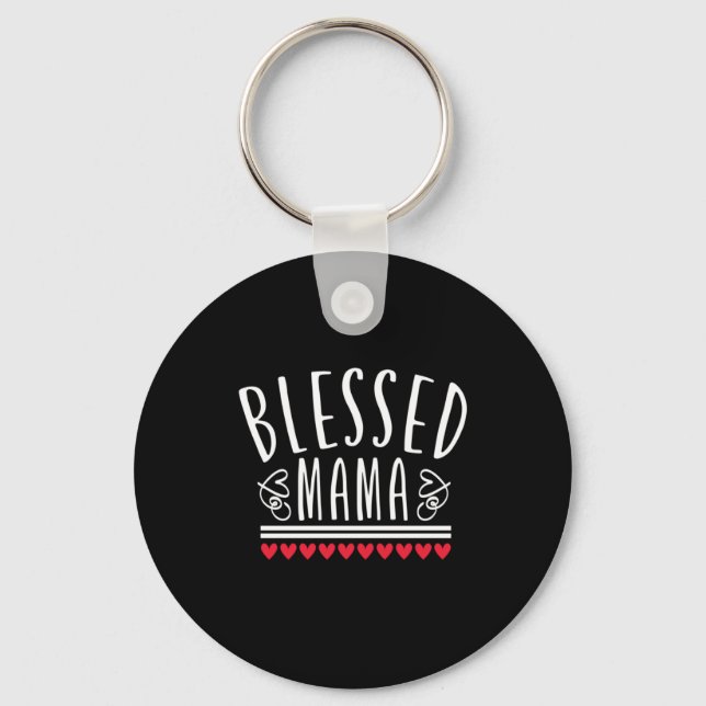 Mutter Geschenk gesegnet Mama Schlüsselanhänger (Vorderseite)
