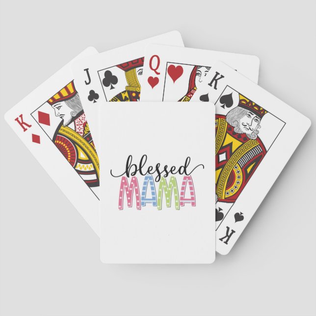 Mutter Geschenk gesegnet Mama Spielkarten (Rückseite)