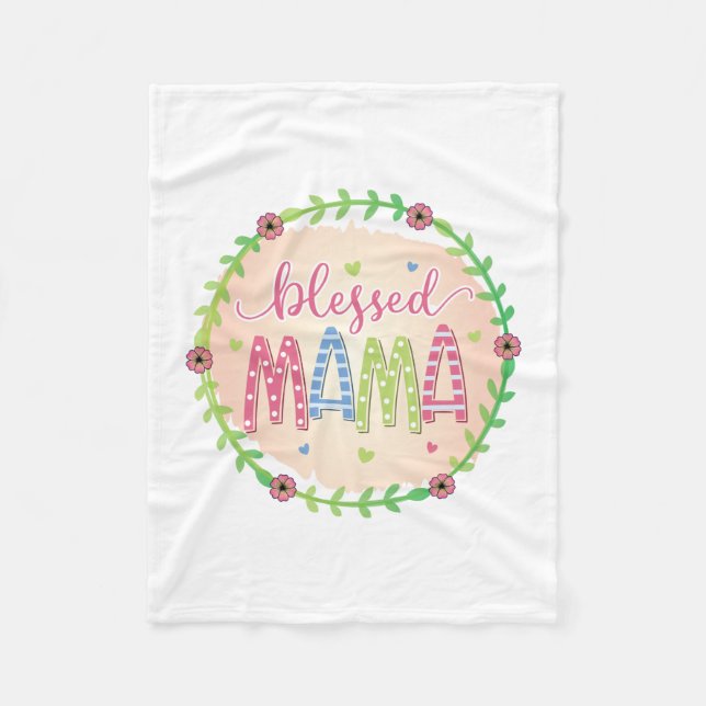 Mutter Geschenk gesegnete Mutter Fleecedecke (Vorderseite)
