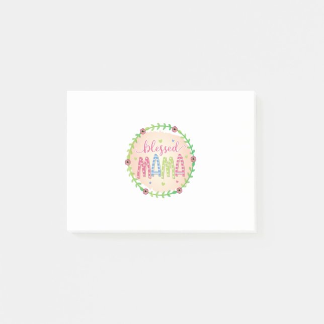 Mutter Geschenk gesegnete Mutter Post-it Klebezettel (Vorderseite)