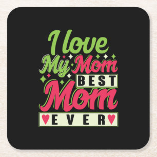 Mutter Geschenk ich Liebe meine Mama Rechteckiger Pappuntersetzer