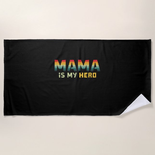 Mutter Geschenk Mama ist mein Held Strandtuch (Vorderseite)