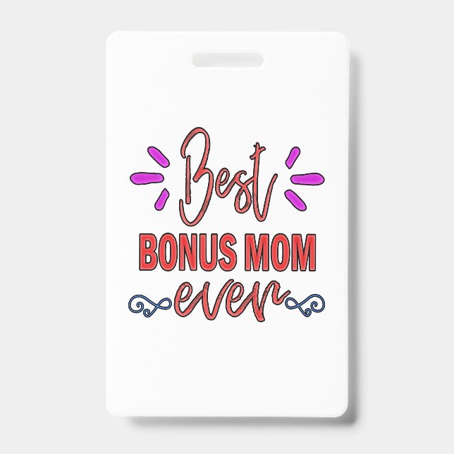 Mutter Geschenke Beste Bonus-Mama je Ausweis (Vorderseite)