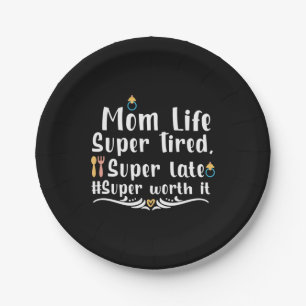 Mutter Geschenke Mama Life Super Tired Pappteller