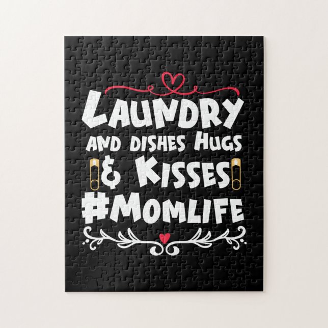 Mutter Geschenkwäsche Kisses Mama Leben Puzzle (Vertikal)