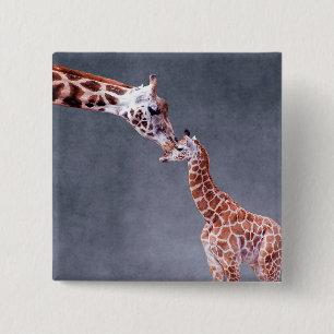 Mutter Getty Bild- u. Baby-Giraffe Button