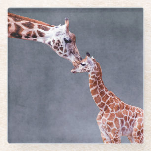 Mutter Getty Bild-  u. Baby-Giraffe Glasuntersetzer