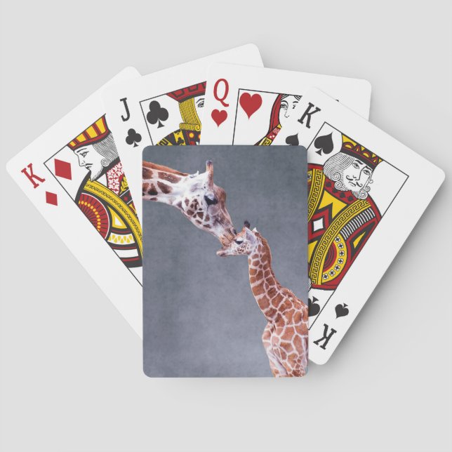 Mutter Getty Bild-| u. Baby-Giraffe Spielkarten (Rückseite)