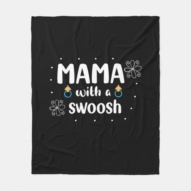 Mutter gibt Mama mit Swoosh ein Geschenk Fleecedecke (Vorderseite)