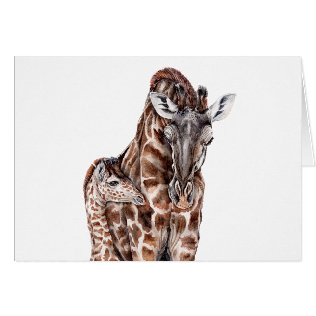 Mutter Giraffe mit Baby Giraffe (Vorderseite (Horizontal))