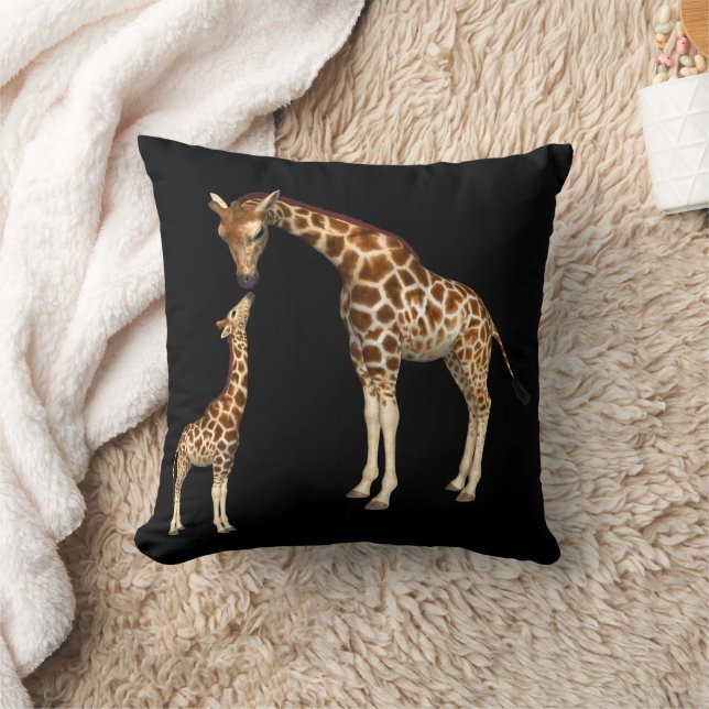 Mutter Giraffe und Baby Giraffe Kissen (Decke)