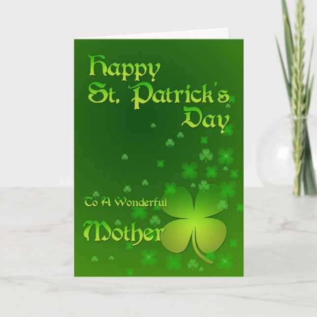 Mutter, glücklichen St Patrick Tageskarte Karte (Vorderseite)