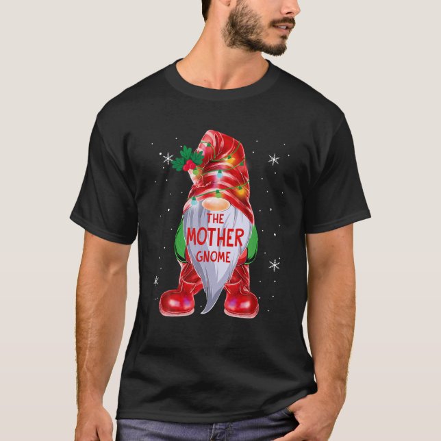 Mutter Gnome Xmas Familie Matching Group Weihnacht T-Shirt (Vorderseite)