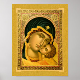 Mutter Gottes Glykophilousa - Icon Poster