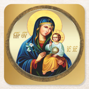 Mutter Gottes, Jungfrau Maria Rechteckiger Pappuntersetzer