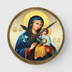 Mutter Gottes, Jungfrau Maria Runde Wanduhr