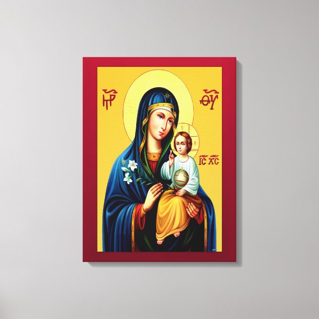 Mutter Gottes neu rot Leinwanddruck (Vorderseite)