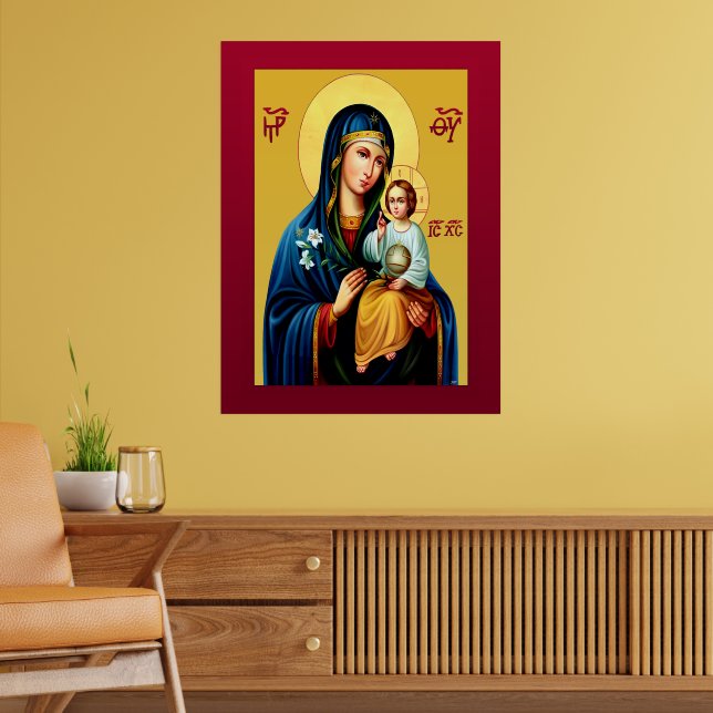 Mutter Gottes neu rot Poster (Wohnzimmer 2)