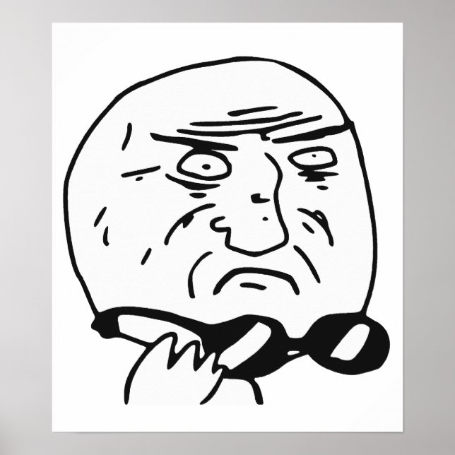 Mutter Gottes Rage Gesicht Comic Meme Poster (Vorne)