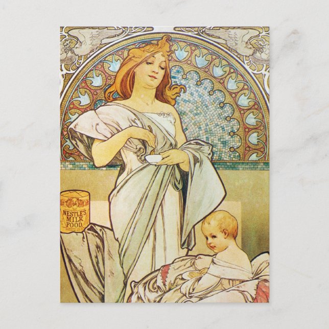 Mutter Göttin Art Nouveau Postkarte (Vorderseite)