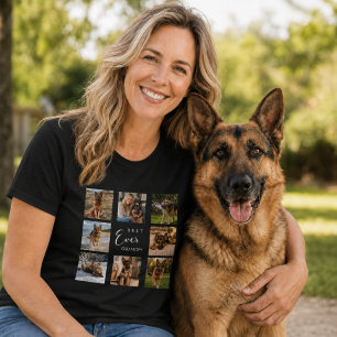 Mutter GSD Hunden Mama Fotocollage schwarz T-Shirt