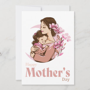Mutter hält Baby-Tochter Mondblume am Muttertag Feiertagskarte