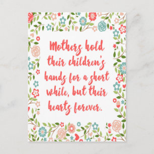 Mütter halten ihren Kindern Zitat Postkarte