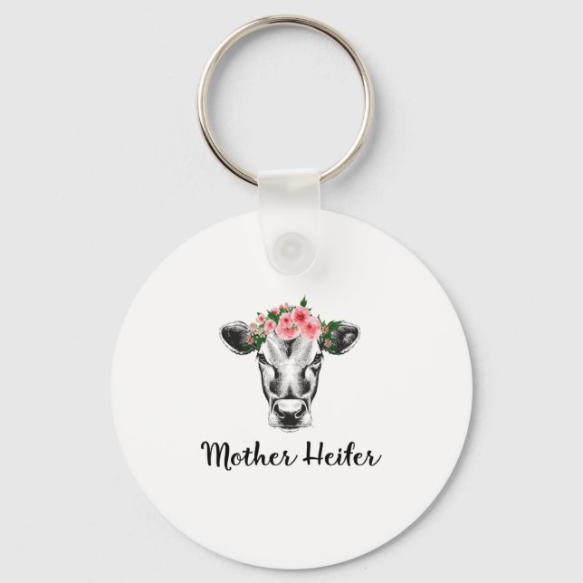Mutter Heifer Niedlich Perfektes Geschenk für Mutt Schlüsselanhänger (Vorderseite)