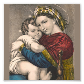 Mutter heiratet mit dem Baby Jesus Fotodruck