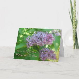"Mütter helfen uns zu blühen" Lilac Mutter Tageska Karte
