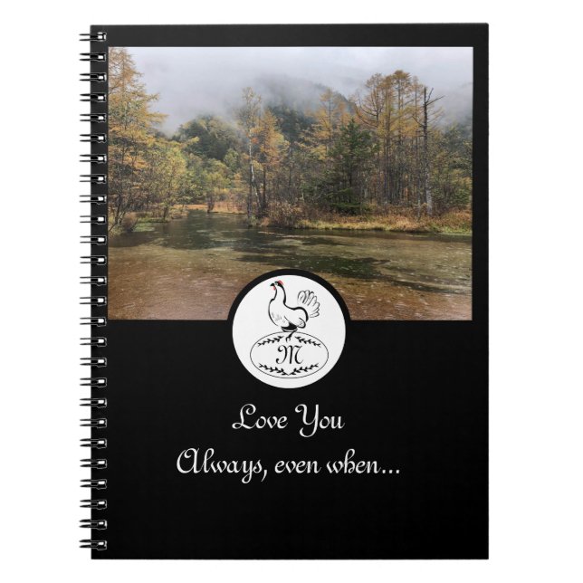 Mutter Hen Nesting auf einem Monogramm-Ei-Foto Notizblock (Vorderseite)