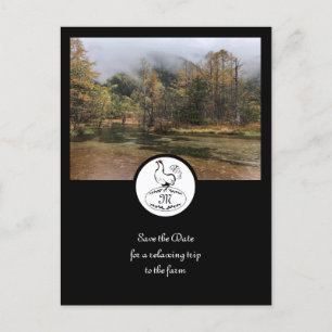 Mutter Hen Silhouette Silhouette Monogramm w Foto Einladungspostkarte