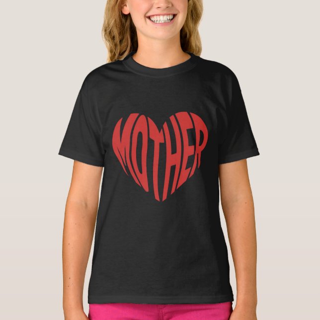 Mutter Herz Liebe T - Shirt (Vorderseite)