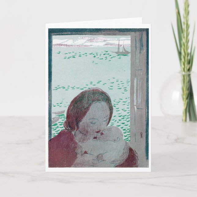 Mutter Holding Baby, Maurice Denis Karte (Vorderseite)