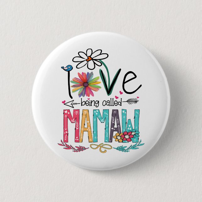 Mutter I Liebe, genannt Mamaw Sonnenblume Button (Vorderseite)