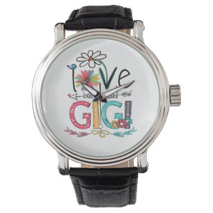Mutter I Liebe wird als Gigi Sonnenblume Geburtsta Armbanduhr