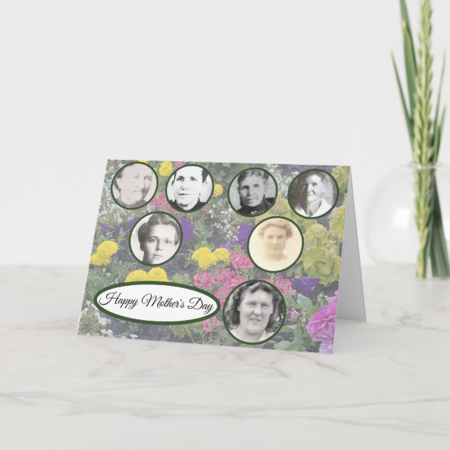 Mütter im Familien-Mischblumen-Muttertag Feiertagskarte (Vorderseite)