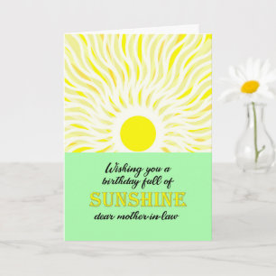 Mutter im Gesetz Birthday Bright Sunshine Card Karte