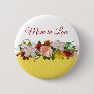 Mutter im Gesetz Floral Bouquet Wedding Button