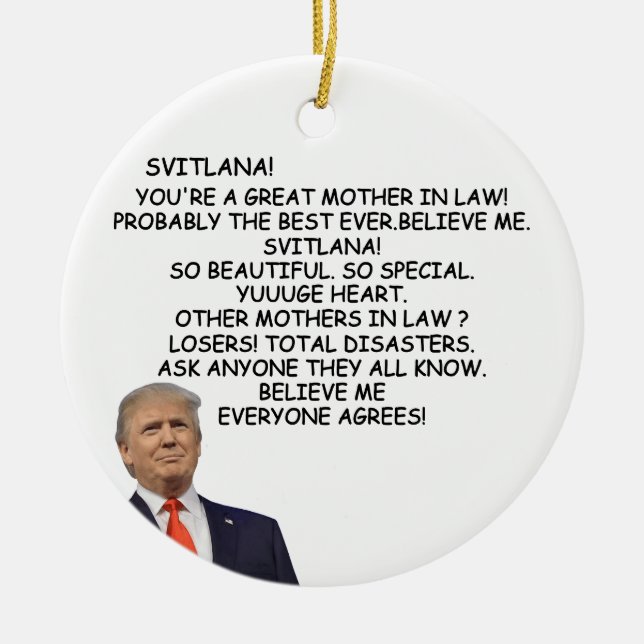 Mutter im Gesetz Trumps Weihnachten, lustige Repub Keramik Ornament (Vorne)