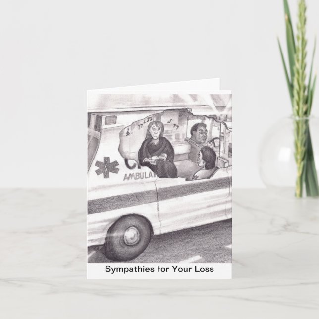 Mutter im Krankenwagen beim Singen zum Abschied Karte (Vorderseite)