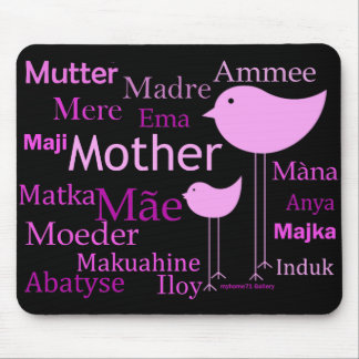 Mutter in den verschiedenen Sprachen Mousepad