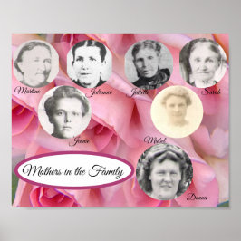 Mütter in der Familie Foto rosa Rosen Poster
