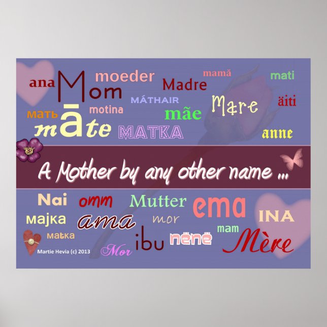 Mütter in jeder Sprache - WordArt™ Poster (Vorne)